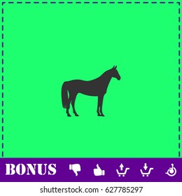 Horse icon flat. Simple vector symbol and bonus icon