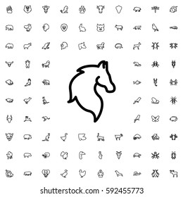 horse icon illustration isolated vector sign symbol. Animals icons vector set.