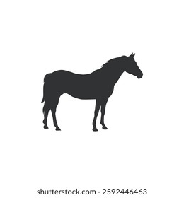 Horse icon illustration, Standing Horse Silhouette Icon