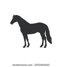 Horse icon illustration, Standing Horse Silhouette Icon