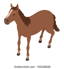 Horse icon. Isometric illustration of horse vector icon for web