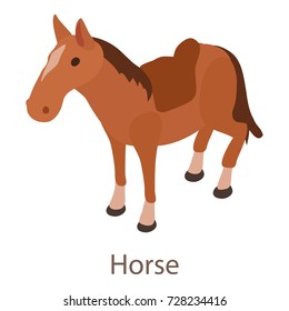 Horse icon. Isometric illustration of horse icon for web