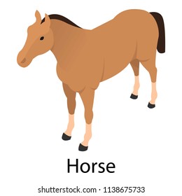 Horse icon. Isometric of horse vector icon for web design isolated on white background