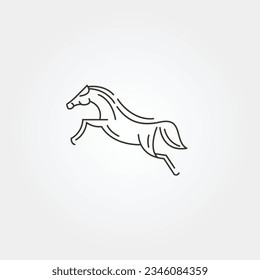 horse icon line art logo vector minimalist illustration design, standing horse vector symbol