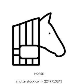 horse icon. Line Art Style Design Isolated On White Background