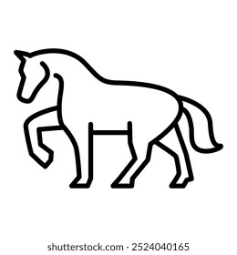 Icono de caballo en estilo de línea y trazo editable
