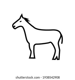 horse icon line style vector
