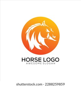 color de gradiente de diseño de logotipo de icono de caballo