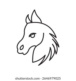 ícone de cavalo ou logotipo sinal isolado, ilustração simples para web e app.eps