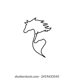 horse icon on a white background, vector illustration