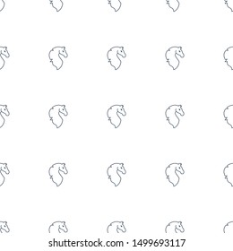 horse icon pattern seamless white background. Editable line horse icon. horse icon pattern for web and mobile.