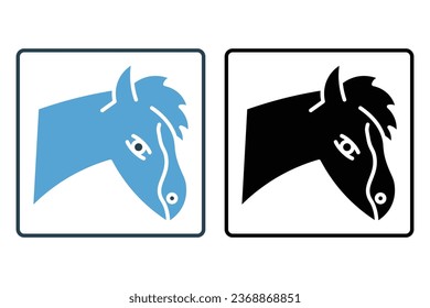 Horse Icon. Icon related to Farming And Farm. Suitable for web site design, app, user interfaces. Solid icon style. Simple vector design editable