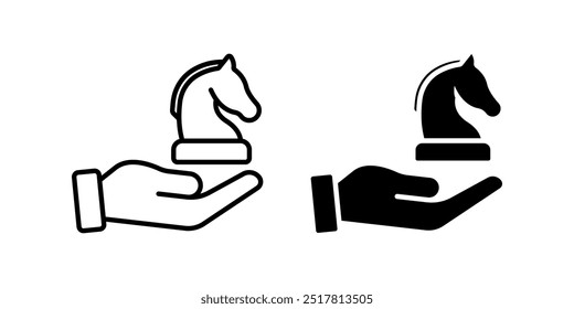 Horse icon set. Chess piece sign. for mobile concept and web design. vector illustration on white background