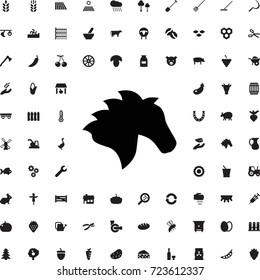 Horse icon. set of filled agriculture icons.