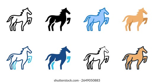Horse icon set multiple style collection 
