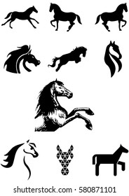 Horse icon set, Vector