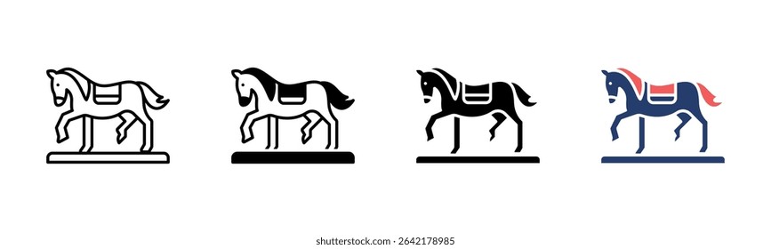 Horse icon sheet multiple style collection