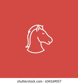 horse icon. sign design. red background