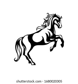 horse icon silhouette vector logo template