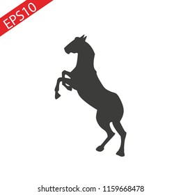 horse icon. Simple filled horse vector icon. On white background. EPS 10.