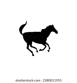 Horse icon. Simple style fast speed poster background symbol. Horse brand logo design element. Horse t-shirt printing. Vector for sticker.