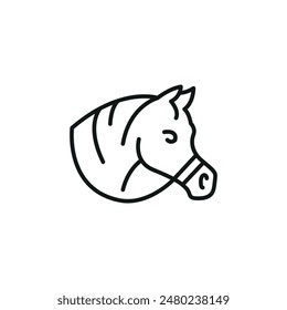 Horse icon. Stylized representation of a horse, often associated with grace and strength, widely used in contexts related to farms, equestrian sports, and animal husbandry. Vector illustration