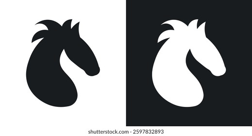Horse icon symbol collection on white background.