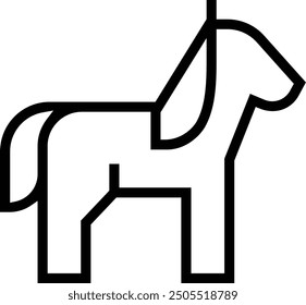 horse icon. Thin linear style design isolated on white background