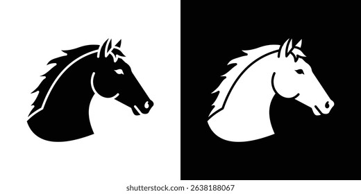 Horse icon Vector in flat style. Collection silhouettes