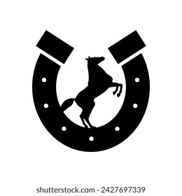 Horse icon vector. Horseshoe illustration sign. Stallion symbol or logo.