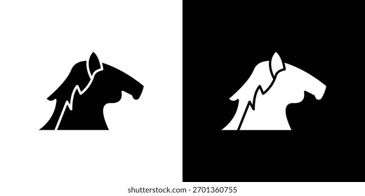 Icono de caballo. Ilustración vectorial. Diseño plano.