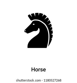 Horse icon vector isolated on white background, logo concept of Horse sign on transparent background, filled black symbol