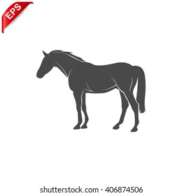 horse icon, vector horse silhouette, isolated horse sign