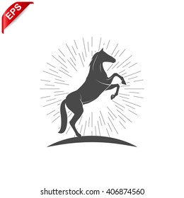 icono de caballo, silueta de caballo vectorial, signo de caballo aislado