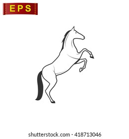 horse icon, vector horse silhouette, isolated horse sign