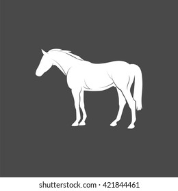 horse icon, vector horse silhouette, isolated horse sign