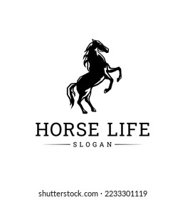 icono de caballo, vector, plantilla de silueta