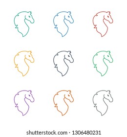 horse icon white background. Editable line horse icon from animals. Trendy horse icon for web and mobile.