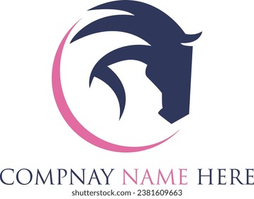 horse iconic flat logo design