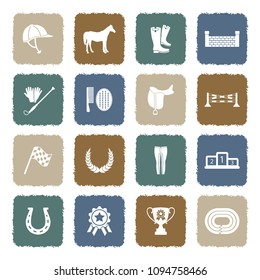 Horse Icons. Grunge Color Flat Design. Vector Illustration. 