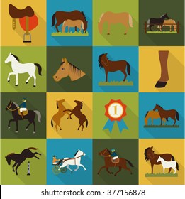 Horse icons set.