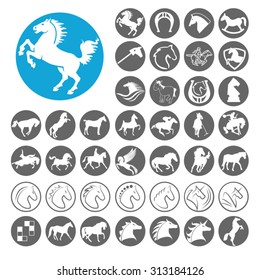 Horse icons set. Illustration EPS10