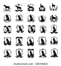 Horse Icons Set - Isolated On White Background - Vector Illustration, Graphic Design Editable For Your Design