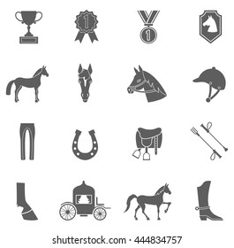 Horse icons set. Vector illustration.