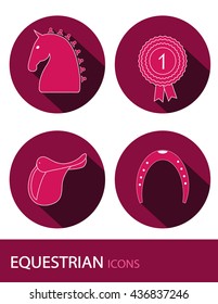 Horse icons vector set. 