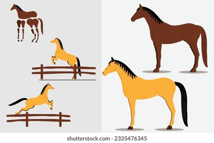 Horse Illustration for animation, horse vector 