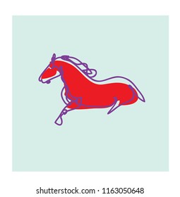 Horse illustration line art drawing for logo