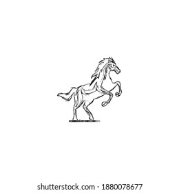 horse illustration logo icon di design with vintage style