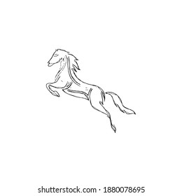 horse illustration logo icon di design with vintage style