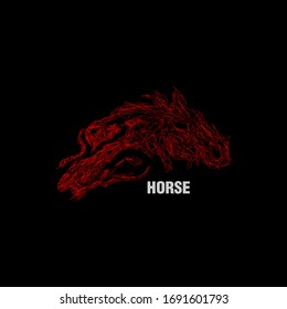 horse illustration with scribble art or digital hand drawn for background or t-shirt design